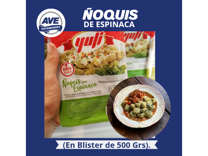Ñoquis de Espinaca - En Blister de 500 Grs.