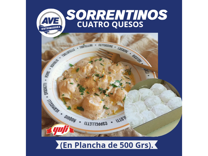 Sorrentinos Cuatro Quesos - En Plancha de 500 Grs.