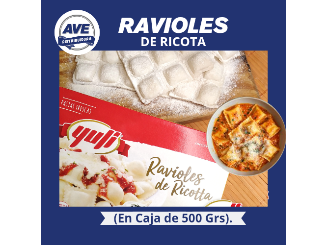 Ravioles de Ricota - Caja de 500 Grs.