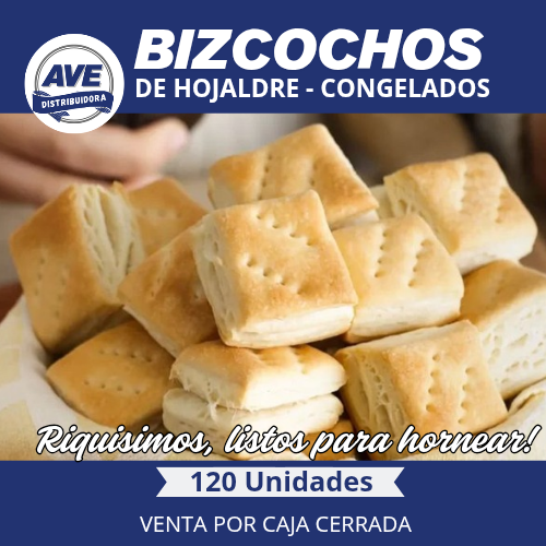 Bizcochos de Hojaldre Congelados - CAJA CERRADA - X120 Unidades