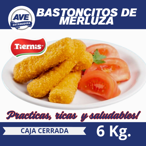 Bastoncitos de Merluza Tiernis - (x Caja de 6 Kg).