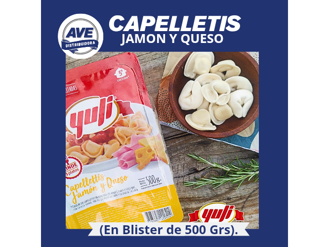 Capellettis de Jamon y Queso - En Blister de 500 Grs.