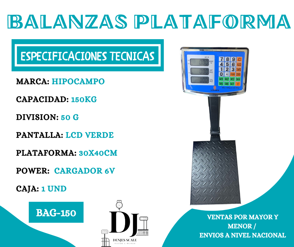 BAG109-BALANZA HIPOCAMPO 150KG 2V TP