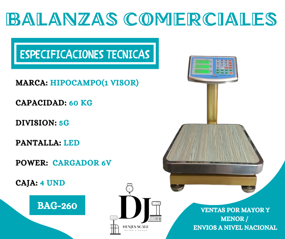 BAG160-BALANZA HIPOCAMPO 99KG 1 Visor TP