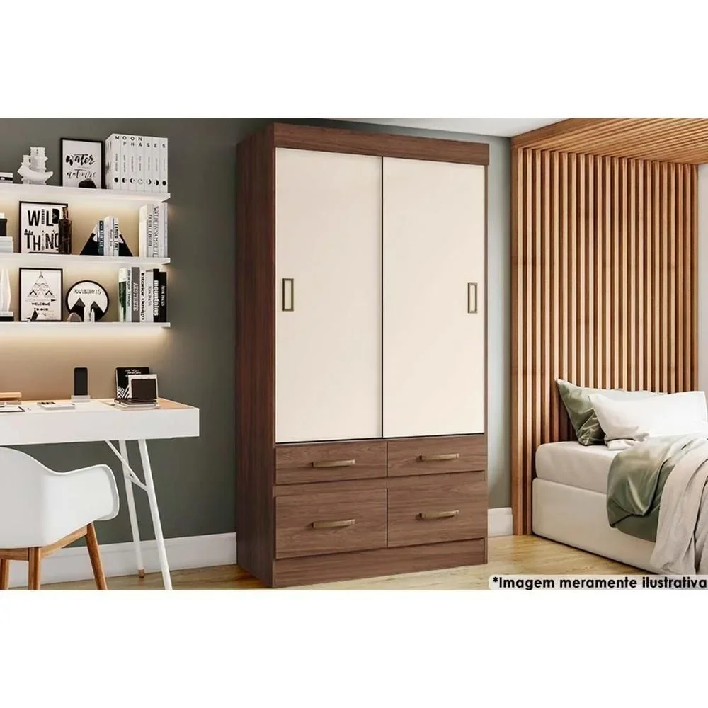 HENN PLACARD 2 PUERTAS CORREDIZAS CASTAÑO/OFF WHITE