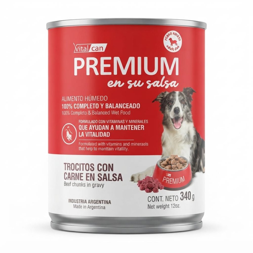 Vitalcan Premium Lata Carne para Perro Adulto 340g