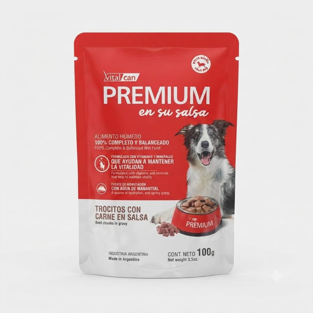 Vitalcan Premium Pouch Carne para Perro 100g