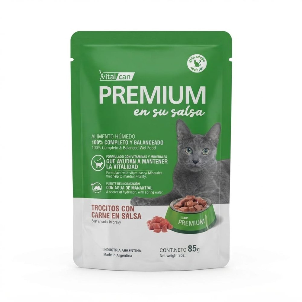 Vitalcan Premium Pouch Carne para Gato 85g