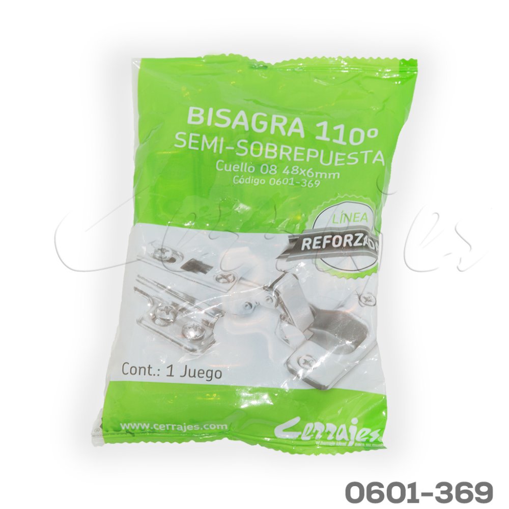 BISAGRA 110 SEMI SOBRE PUESTA  CIERRE NORMAL