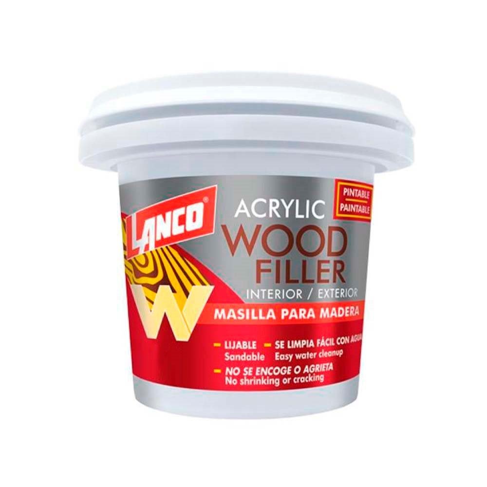 Masilla para madera base agua cedro mate wood filler 237 ml (8 oz) LANCO