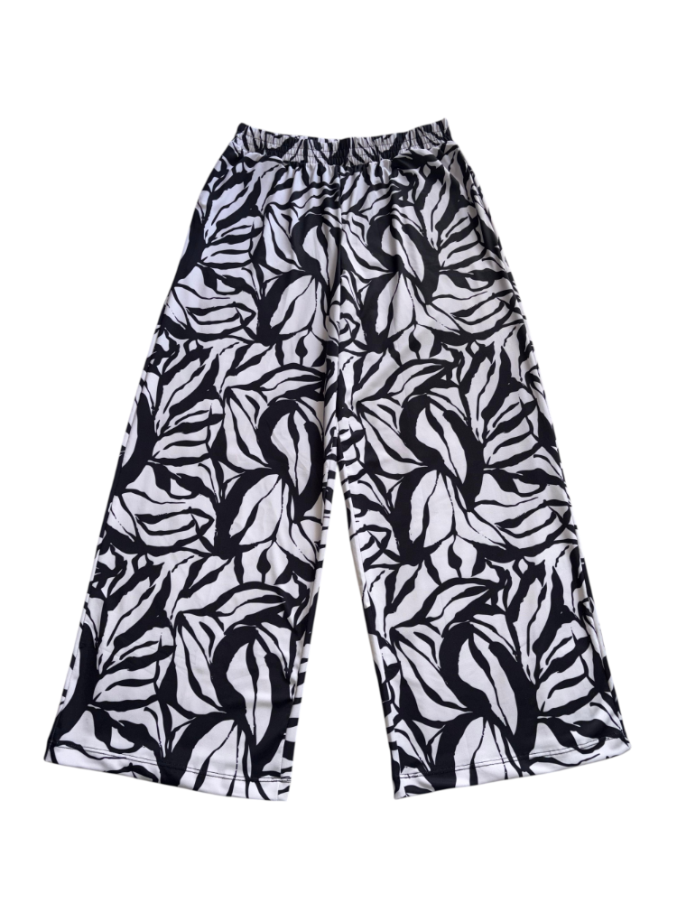 Pantalón Hojas Negra