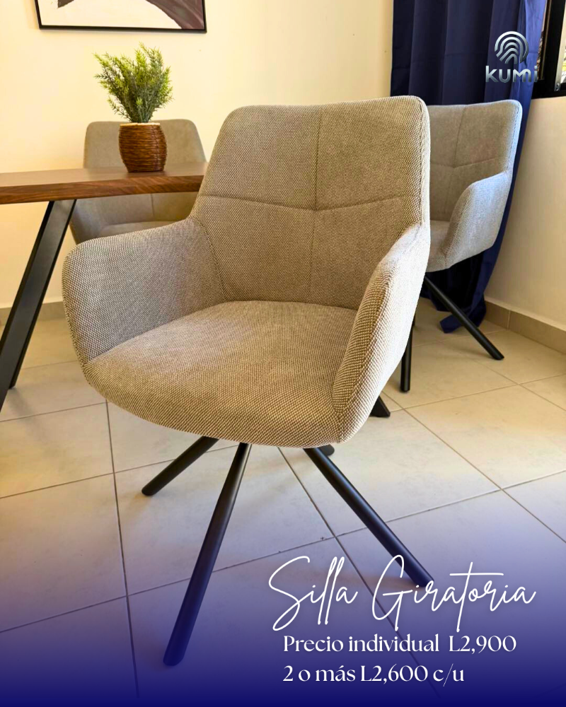 Silla giratoria beige