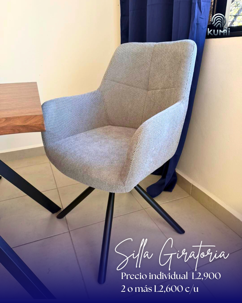 Silla giratoria gris