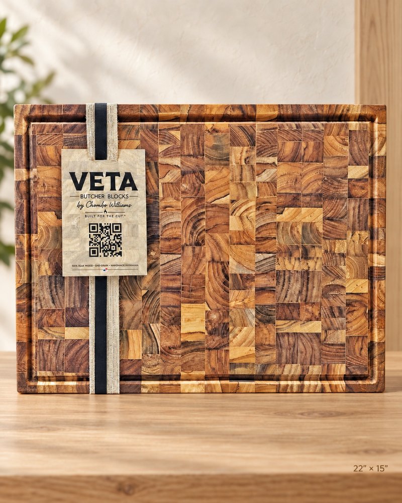 VETA Butcher Block 22" x 15" - Teca End Grain