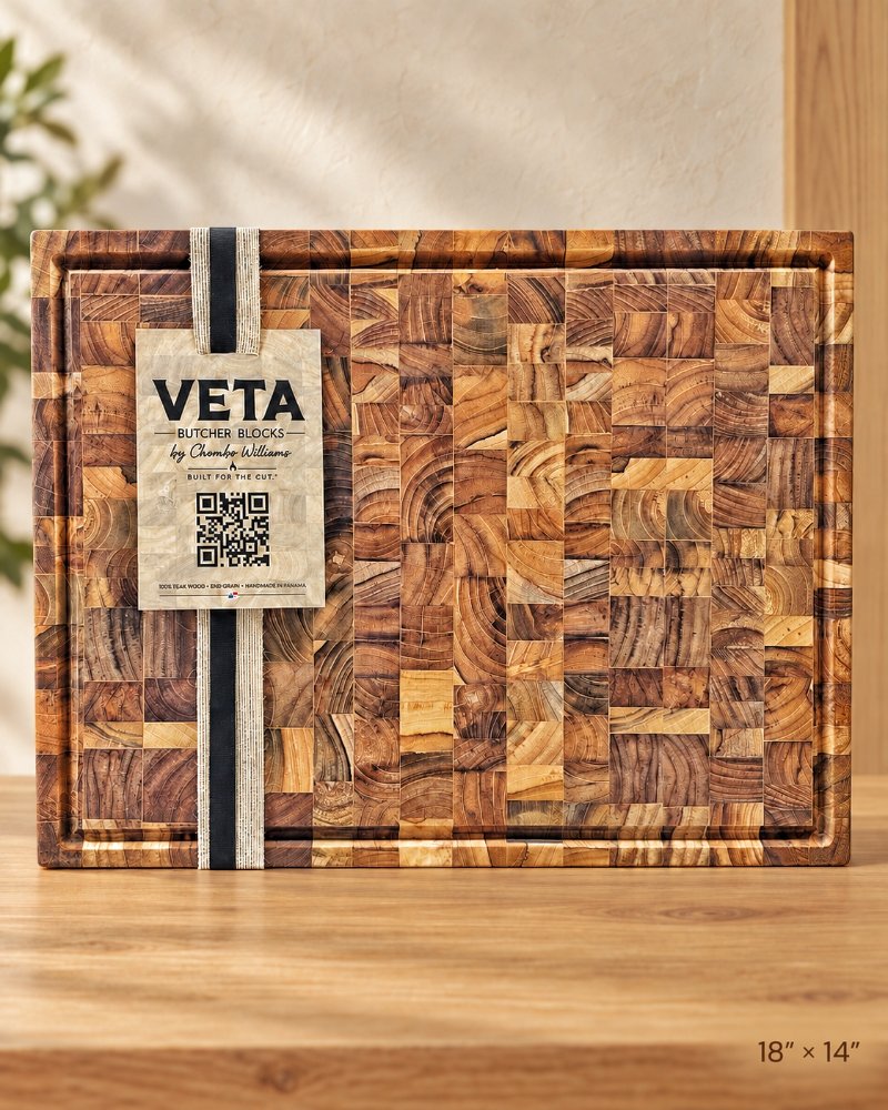 VETA Butcher Block 18" x 14" - Teca End Grain