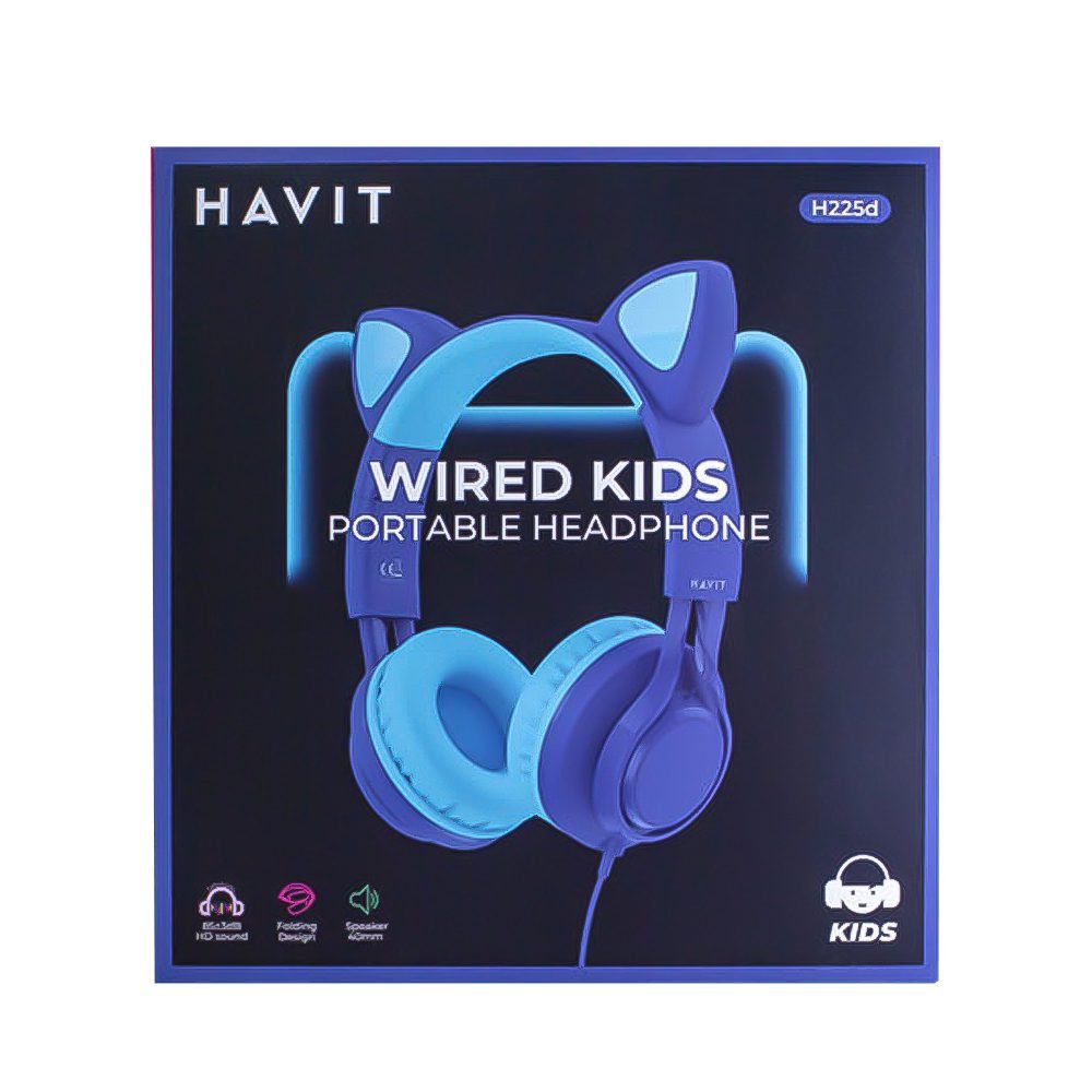 Auricular con cable HAVIT AZUL con orejitas H225d