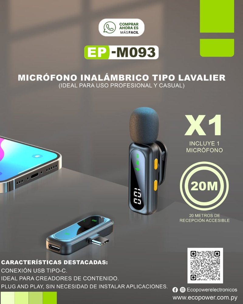 Microfono inalambrico ecopower EP-M095