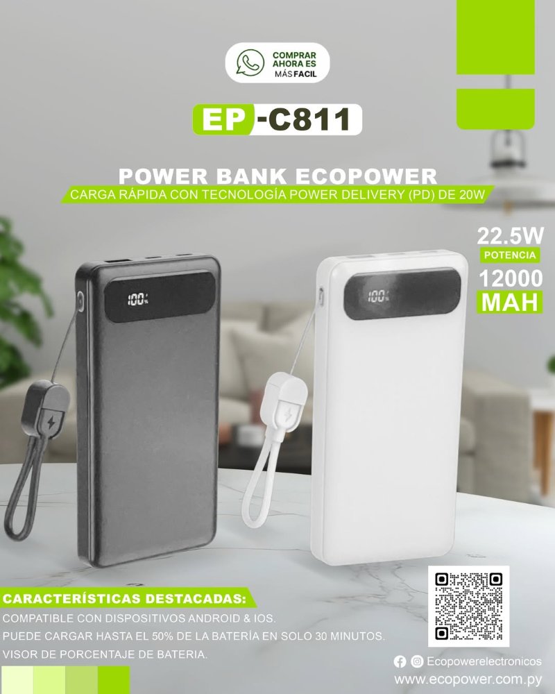 Cargador portatil ecopower EP-C811