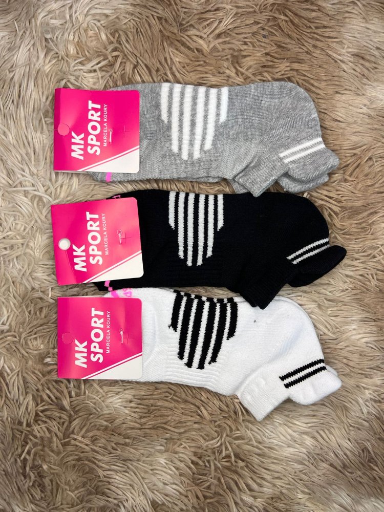 medias SPORT mk soquete tipo toalla (gris, blanco,negro)