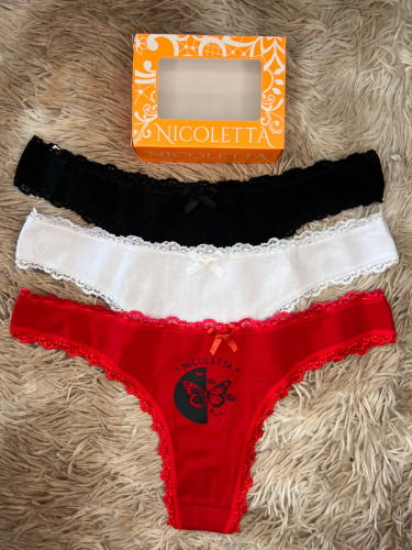 PACK NICCOLETTA 2300 X3 LESS DE ALGODÓN Y PUNTILLA