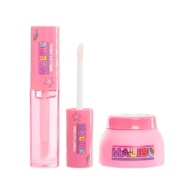 Kit Gloss+Mascarilla Labios Barbie Malibu Trendy