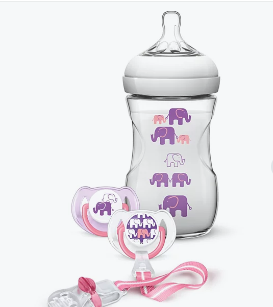 PACK MAMADERA AVENT NATURAL + 2 TETE +CLIP ROSADO L1