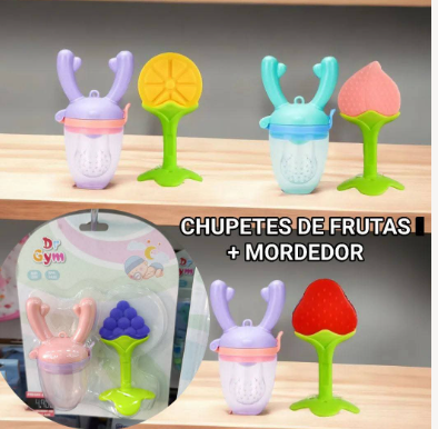 CHUPETE DE FRUTA + MORDEDOR DE FRUTA