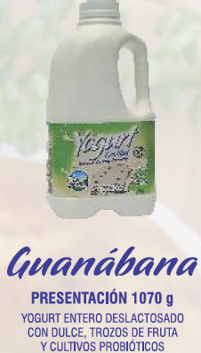 Yogurt entero deslactosado - Sabor Guanábana (1070 g)