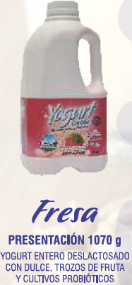 Yogurt entero deslactosado - Sabor Fresa (1070 g)
