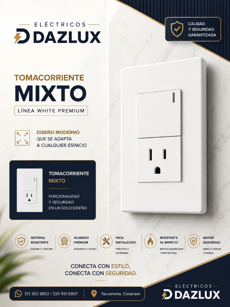 INTERRUPTOR MIXTO PREMIUM WHITE MERCURY