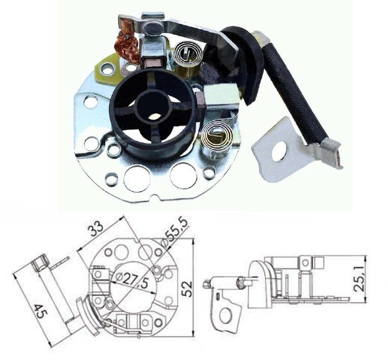 504PE p2512c PORTA ESCOBILLA ARRANQUE RENAULT DUSTER KWID 1.0 LOGAN SANDERO 5x13x11 (Comstar)