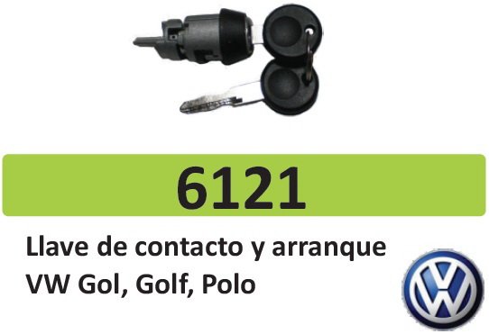 6121VMV LLAVE CONTACTO Y ARRANQUE VW GOL GOLF POLO