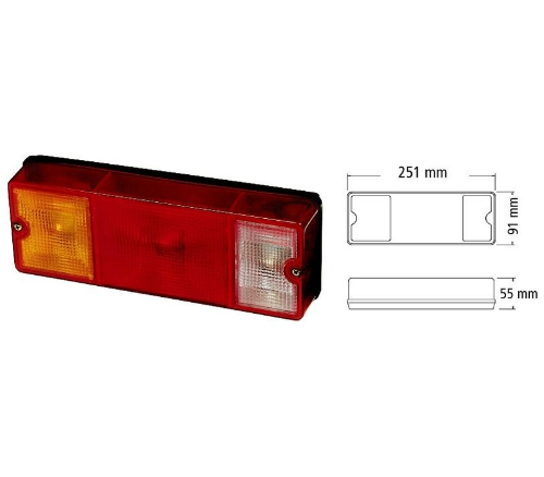 BAI1580 FAROS TRASEROS RECTANGULAR POR JUEGO