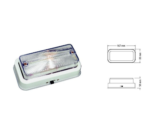 BAI1240PMC FARO PLAFONIER RECTANGULAR CORTO CUERPO MARFIL CRISTAL POR UNIDAD