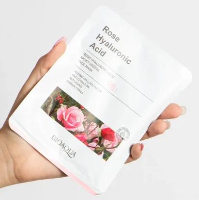 Mascarilla en velo Rosas y ácido hialurónico Bioaqua