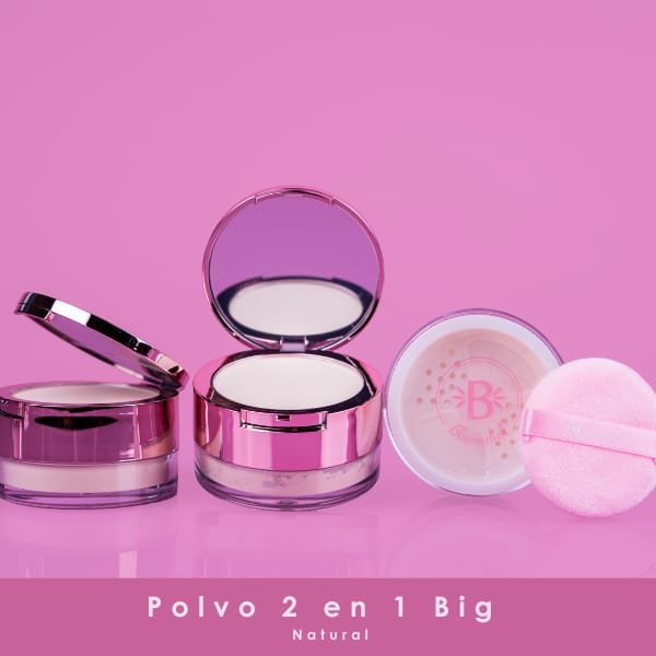 Polvo suelto 2 en 1 natural grande