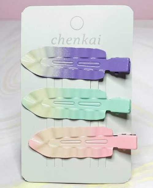 Trio de pinzas para el cabello color pastel