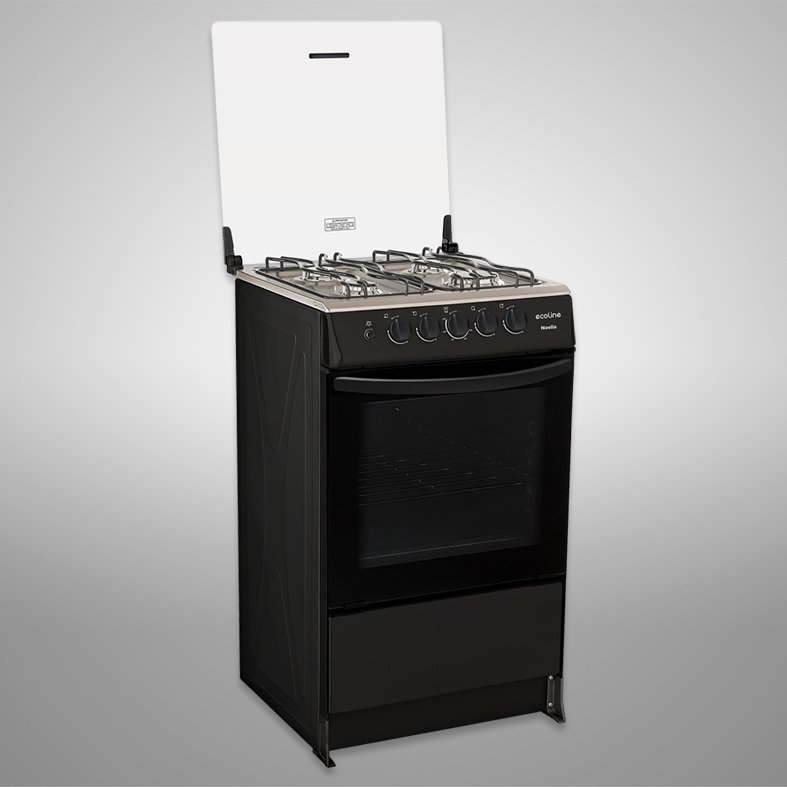 Cocina Nohelia Negra Mate - 4 Hornillas