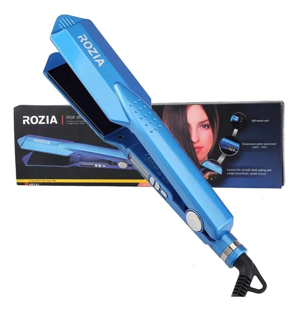 Plancha Para Cabello Marca Rozia Color Azul