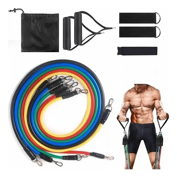 Set Bandas Elasticas De Ejercicios Multicolor X12