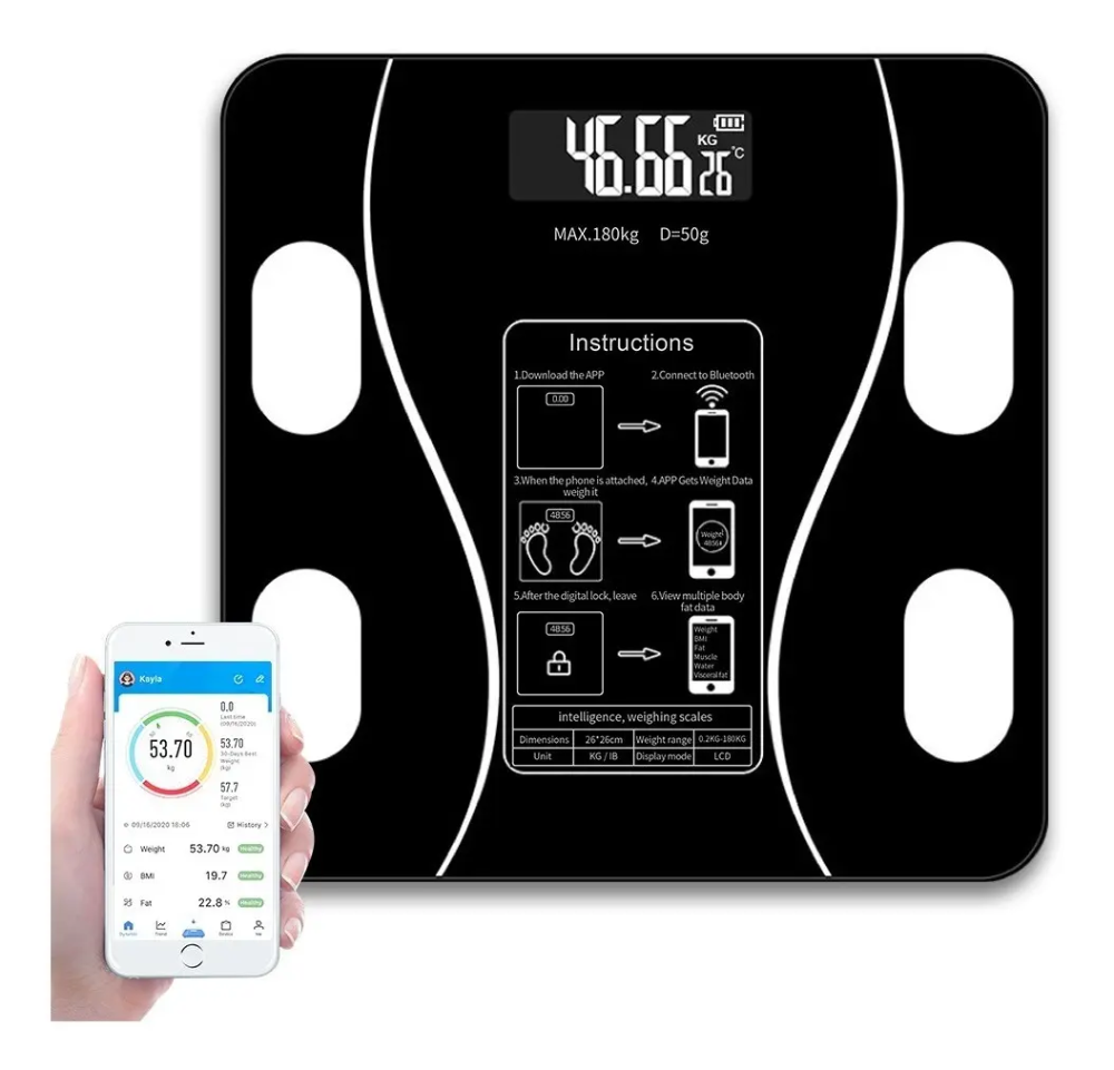BALANZA Digital Inteligente 180KG RECARGABLE