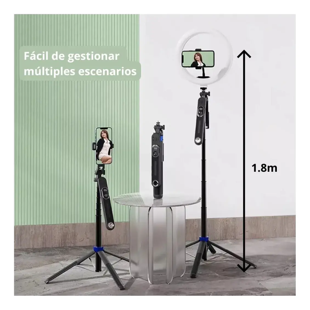 Trípode Palo Selfie De 180cm Más Disparador Bluetooth P180