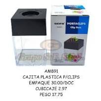 PORTA CLIPS PLAST. CUADRADO CLEAR BEIFA