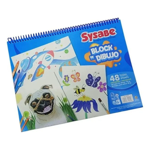 LIBRETA DIBUJO 48 HOJAS 9X13" ESPIRAL SYSABE
