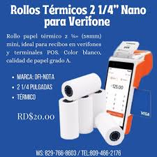 ROLLO PAPEL 2-1/4" TERMICO PEQUEñO (NANO)