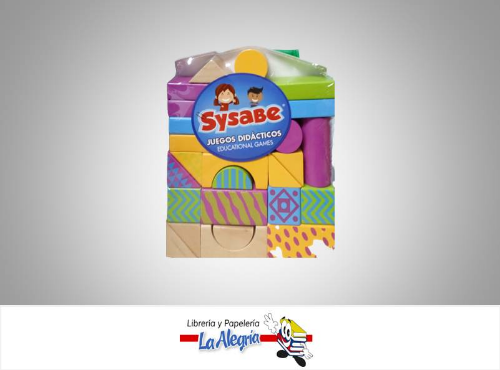 JUEGO EDUC.BLOQUES MADERA 26PZ.SY.