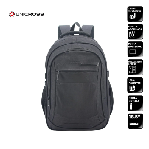 MOCHILA UNICROSS NEGRO TEXT VERTICAL 62.3