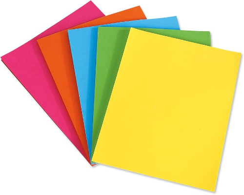 PAPEL COLOR SURT.NEON 8X11 100/1 5 COL.
