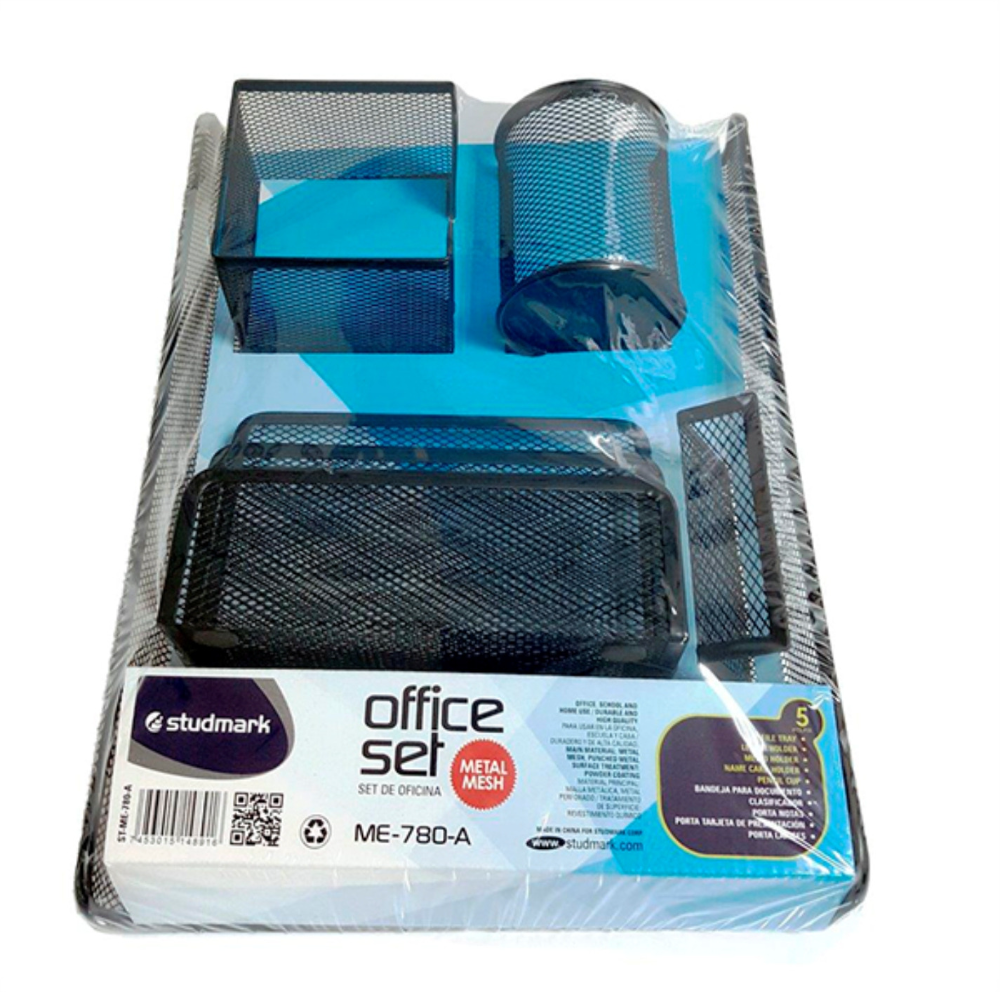 JUEGO D/ESC 5PZ METAL NEGRO STUDMARK