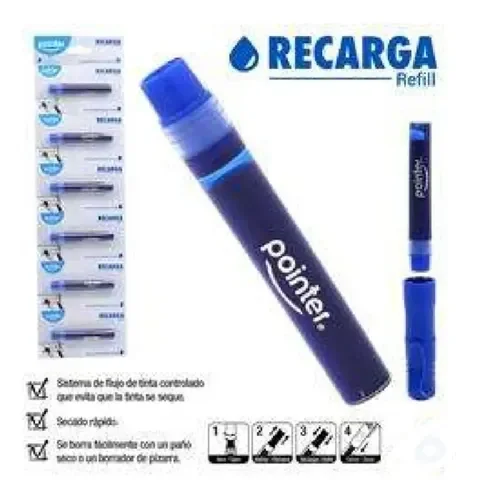 TINTA RELLENO P/MARCADOR PIZARRA NEGRO/AZULR